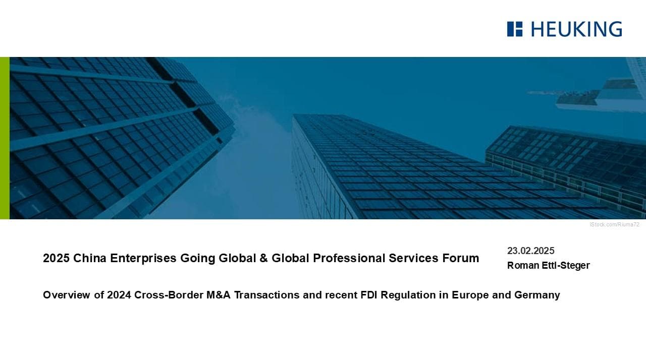 Cross-Border M&A and Foreign Direct Investment Regulations in Germany & the EU