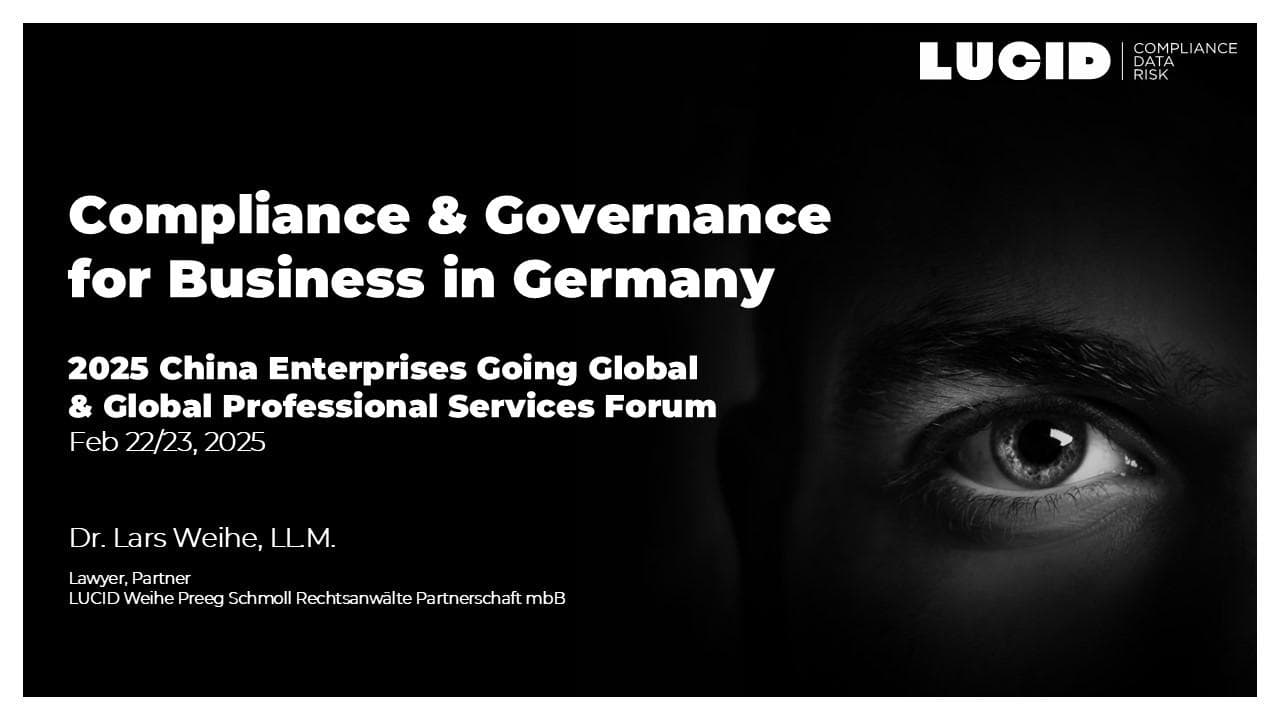 Compliance & Corporate Governance for Business in Germany